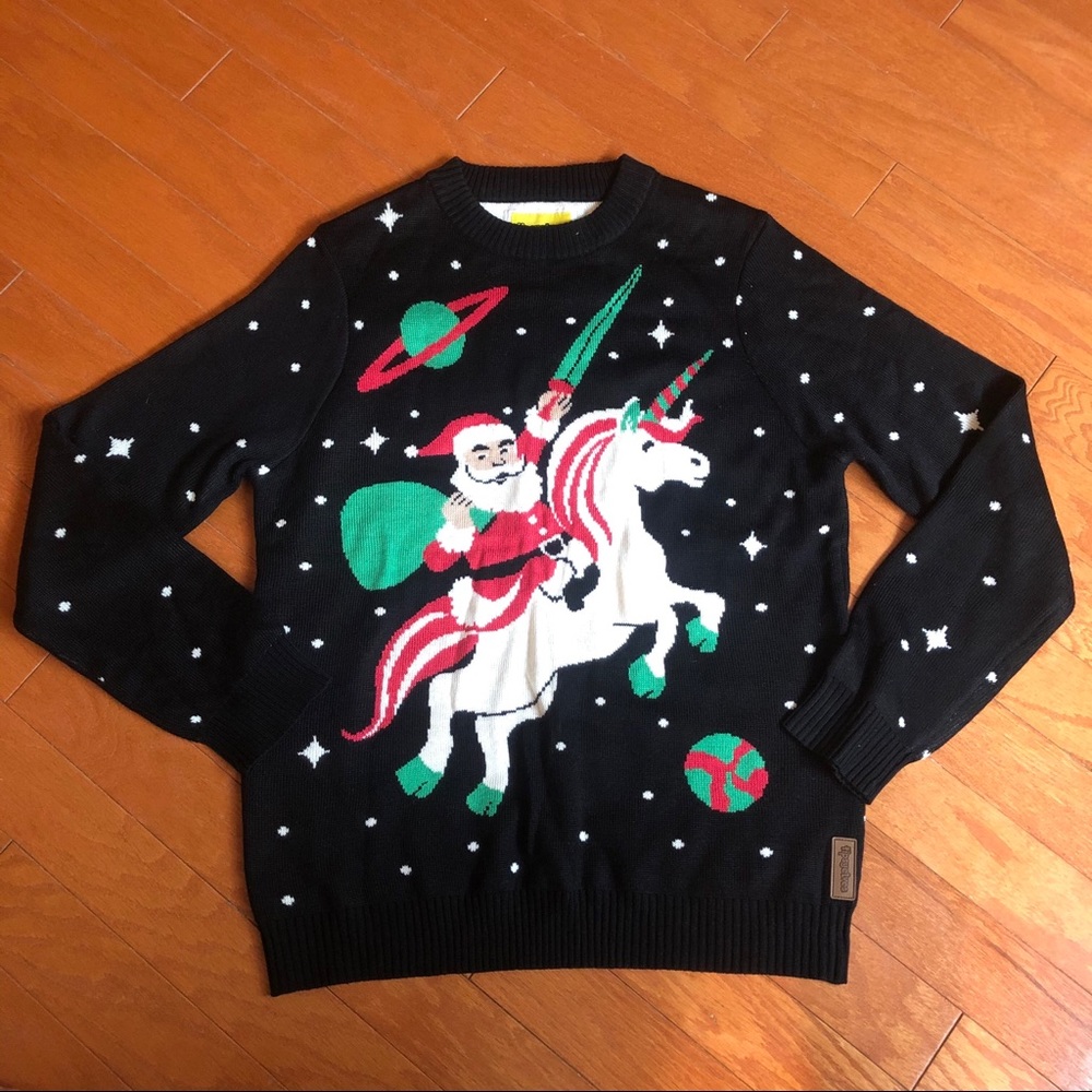 Tipsy Elves Santa Unicorn Ugly Christmas Sweater